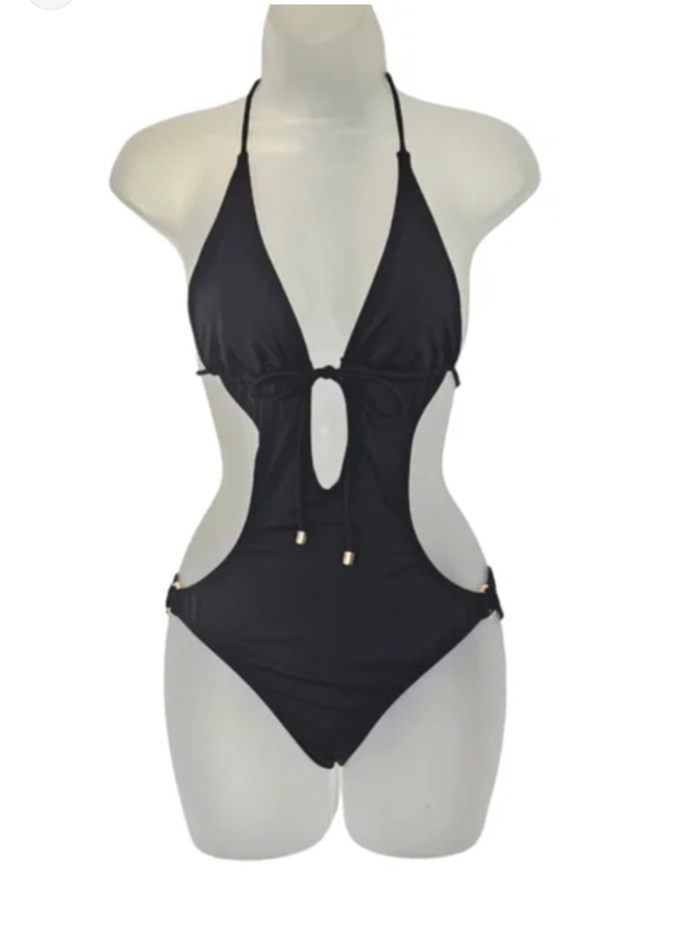 Victoria's Secret Black Cutout One-Piece Swimsuit